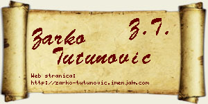 Žarko Tutunović vizit kartica